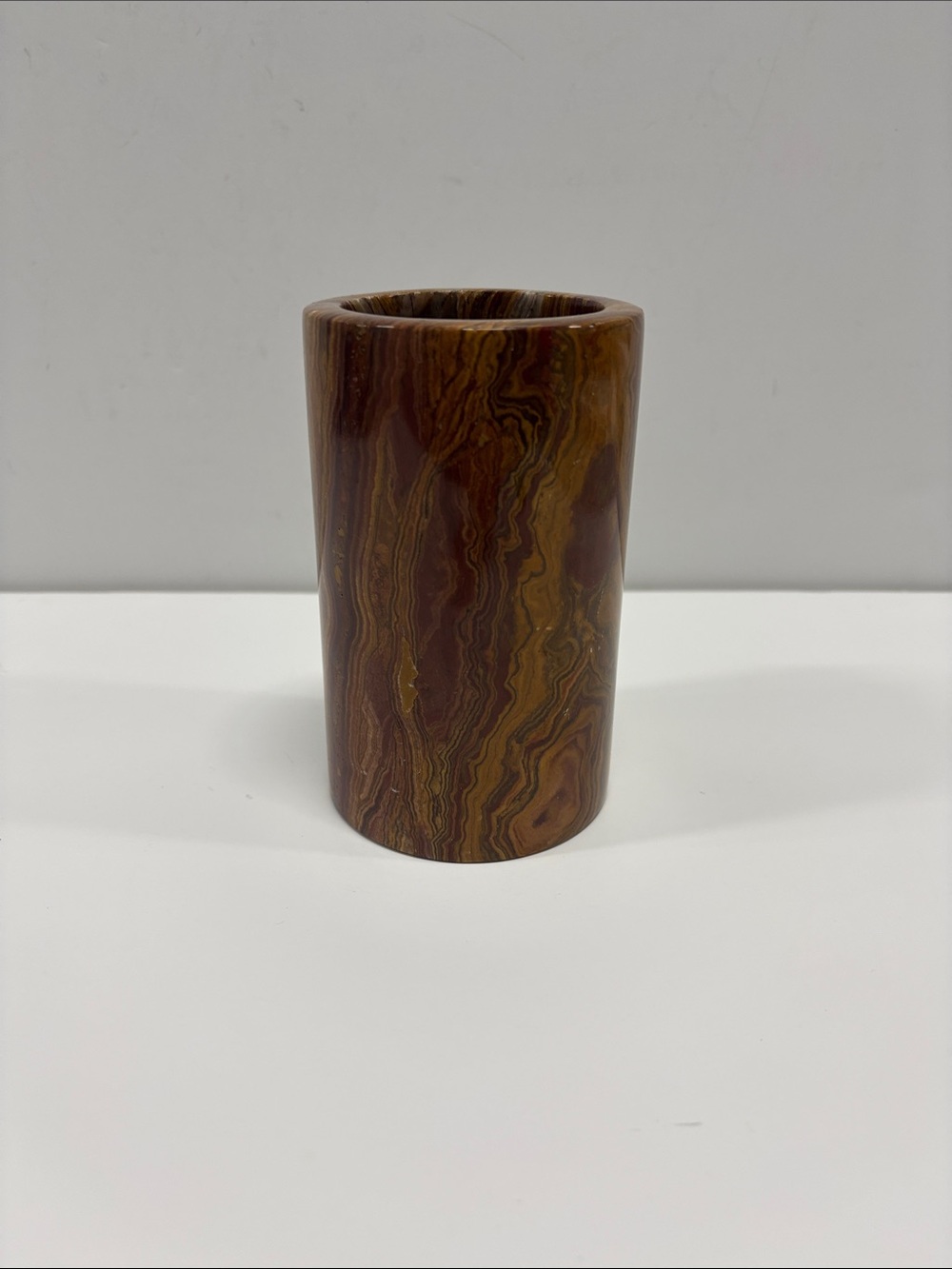 Onyx Cylindrical Decorative Vase or pencil holder